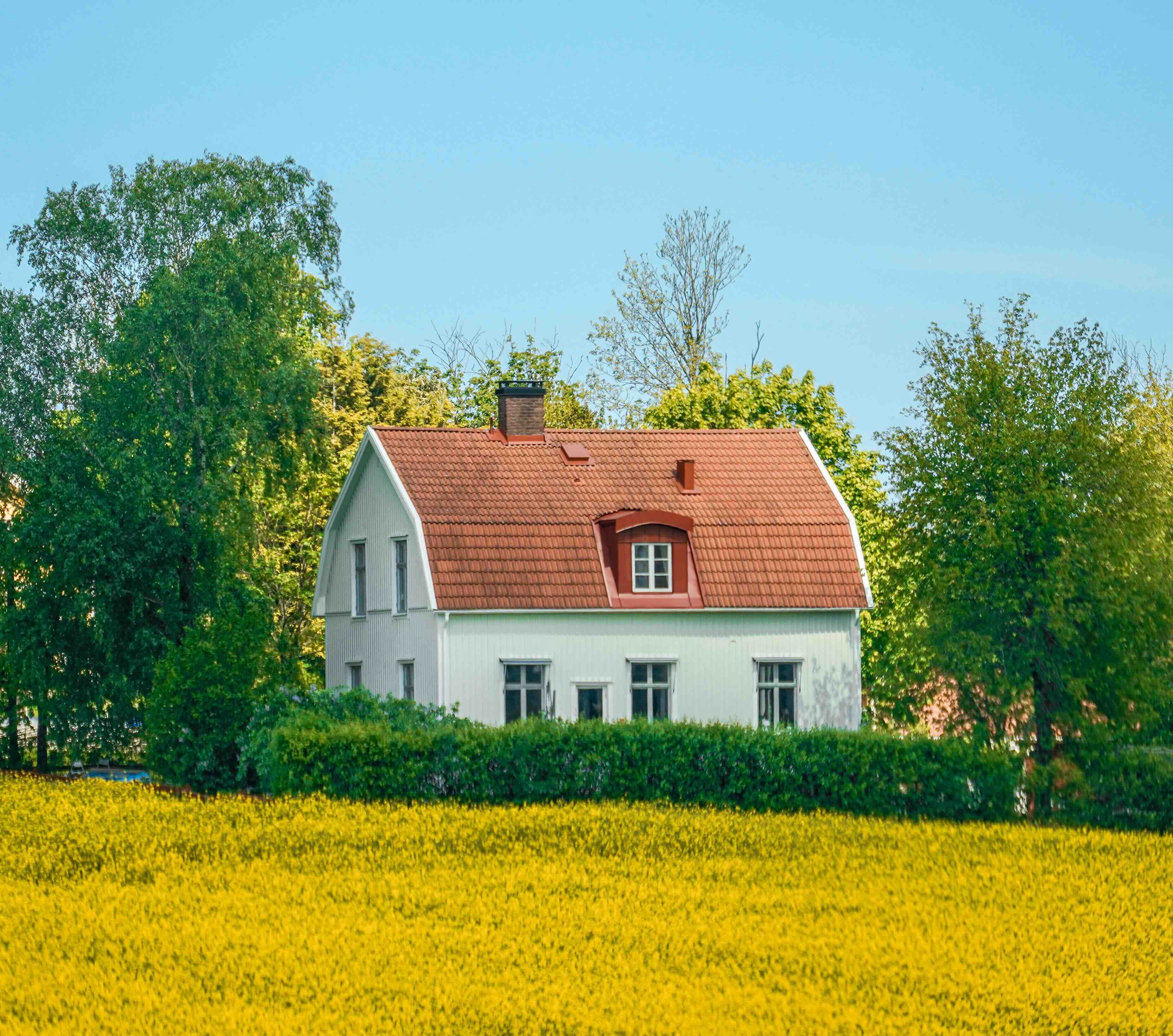 A charming house in a countryside field